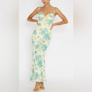 Selfie Leslie Fortune Lace Trim Mesh Dress Floral M S